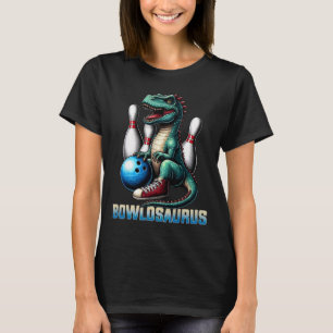 Camiseta Boliche do Dinossaur T-rex Graphic Funny Dino Bowl