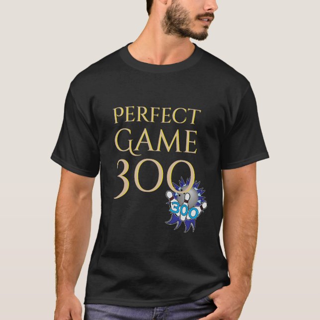 Camiseta Boliche do jogo perfeito 300 (Frente)
