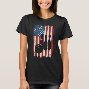 Camiseta Boliche Dos Eua, Boliche Americana De Bandeiras Bo