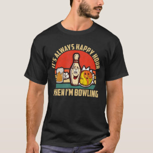Camiseta Boliche E Bolinho De Bebendo De Cerveja Feliz Hour