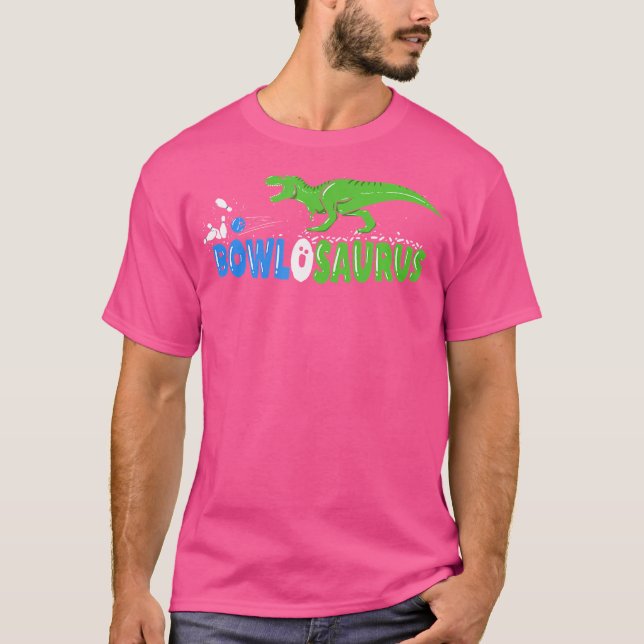 Camiseta Boliche Engraçada De Dinossauro Engraçado (Frente)