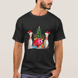 Camiseta Boliche Engraçada Natal Santa Hat Xmas Boliche Lov