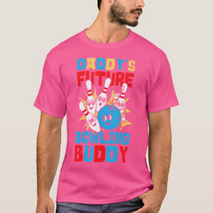 Camiseta Boliche engraçada Toddler Pai Futuro Boliche Buddy