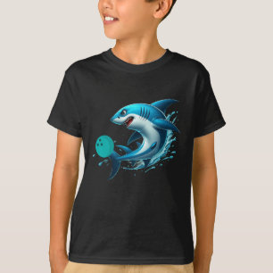 Camiseta Boliche Engraçada Tubarão-Boliche Brincando