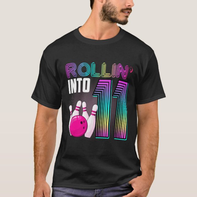 Camiseta Boliche Festa Rollin' Na Garota B de aniversário d (Frente)