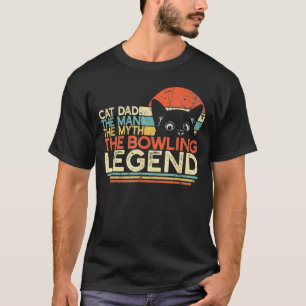 Camiseta Boliche Gato Pai O Homem A Lenda Vintag