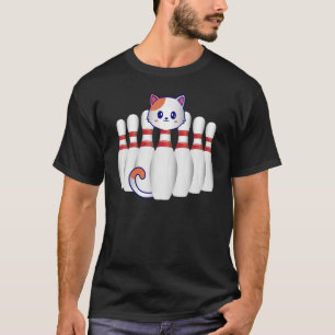 Camiseta Boliche Pin Com Boliche De Gato Bonita Proprietári