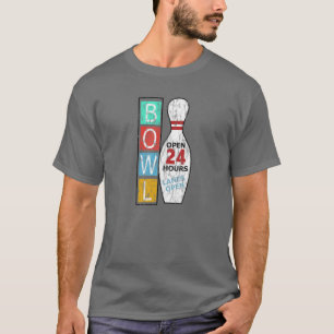 Camiseta Boliche Pin Retro Bowler Boliche Sinal Boliche Leg