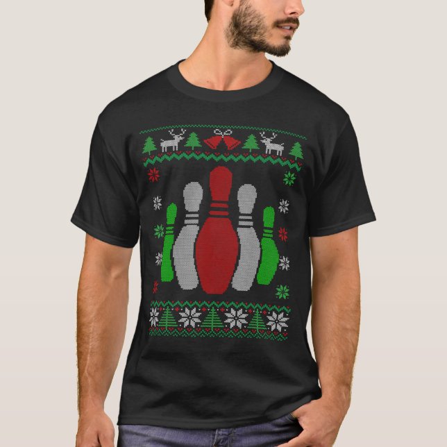 Camiseta Boliche Pins Bowler Boliche de Natal Feio (Frente)