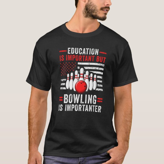 Camiseta Boliche Player US Flag Bowler Team Boliche Lane Sp (Frente)