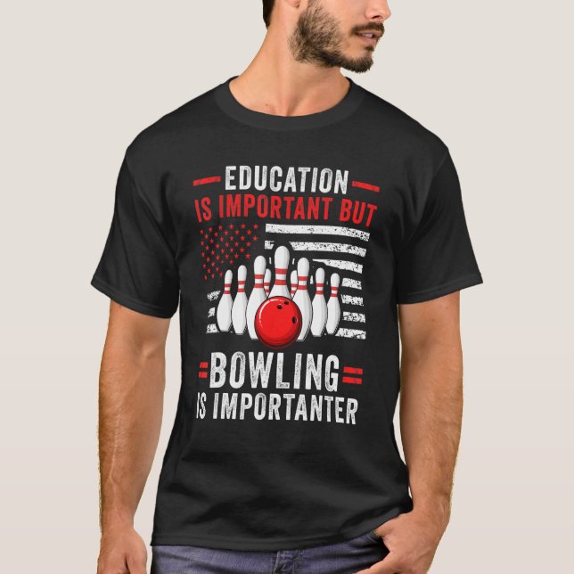 Camiseta Boliche Player US Flag Bowler Team Boliche Lane Sp (Frente)