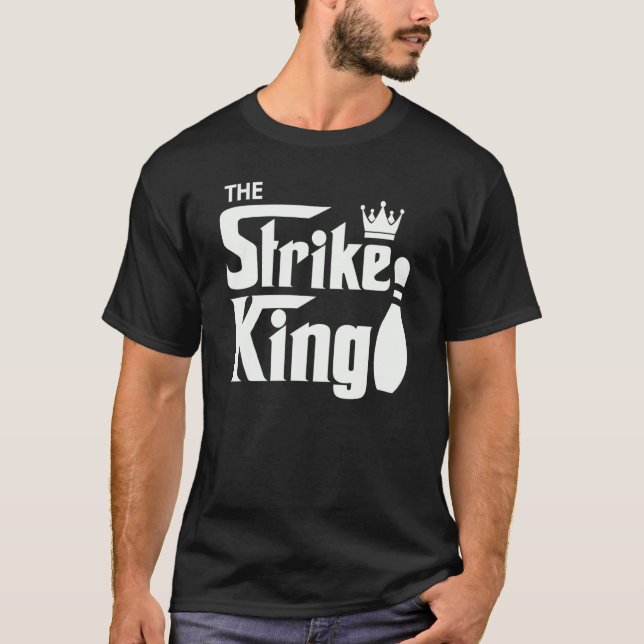 Camiseta Boliche Strike Parody King Bowler League (Frente)