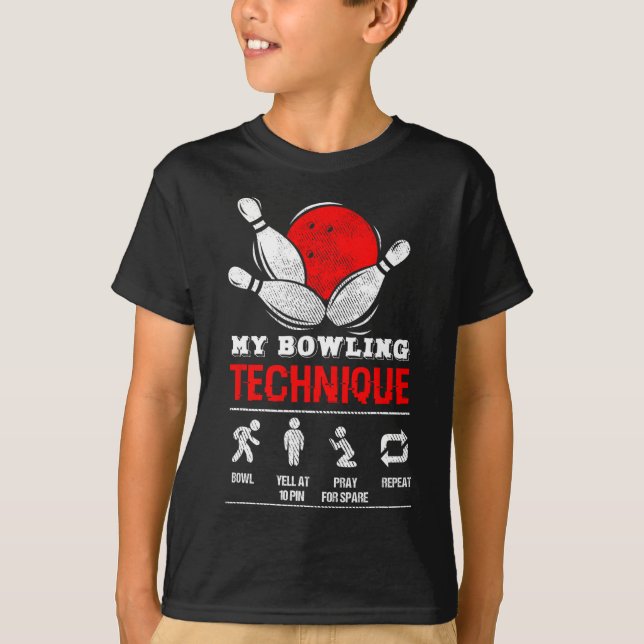 Camiseta Boliche Technique Bowl League - M Negro (Frente)