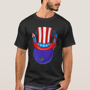 Camiseta Boliche Tio Sam American Flag Fireworks 4th de J