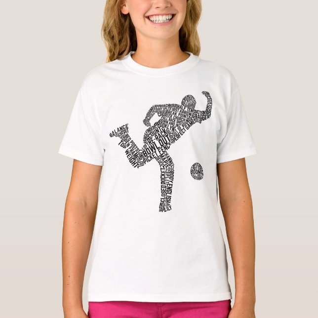 Camiseta Boliche Word Art, Bowler Wordle (Frente)