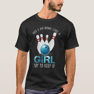 Camiseta Boliches Bonitas Para Mulheres Meninas Bowler Me P