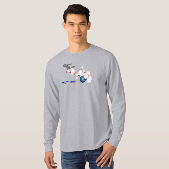 Camiseta Boliches | Capa longa masculina (Frente Completa)