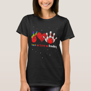 Camiseta Boliches de Amor pela Paz Camarão Boliche de Mulhe