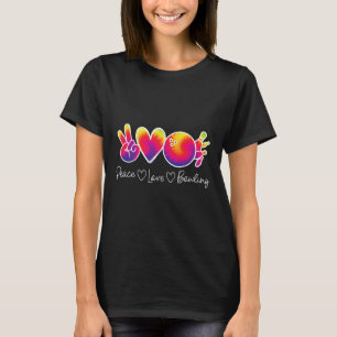 Camiseta Boliches De Amor Pela Paz Sobre Tie-dye Retro Bowl