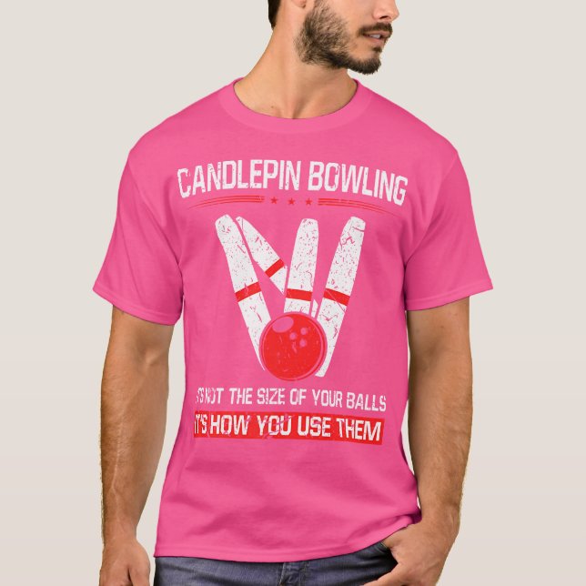 Camiseta Boliches De Candlepin Tamanho Das Bolas Engraçado  (Frente)
