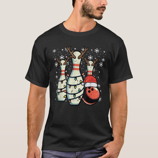 Camiseta Boliches de Natal Reindeer Xmas Bowler Women (Frente)