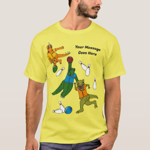 Camiseta Boliches Dinossauros Cartoons Personalizados Bowle