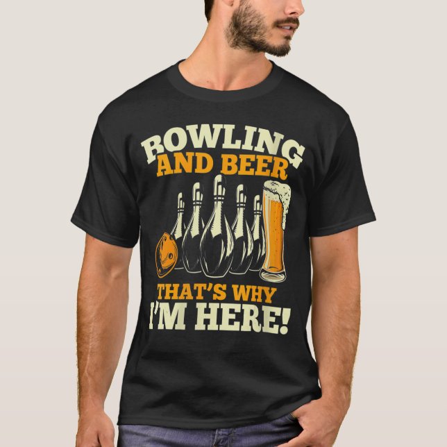 Camiseta Boliches e cerveja é por isso que estou aqui (Frente)