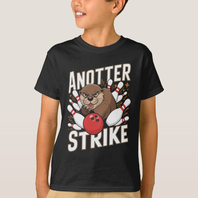 Camiseta Boliches Engraçadas - Anotter Strike Otter (Frente)