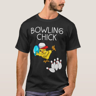 Camiseta Boliches Engraçadas Dão a Mulher Bonita Pintinho E