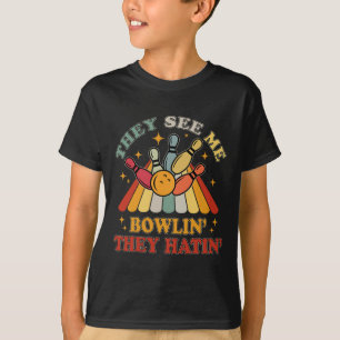 Camiseta Boliches Engraçadas Eles Me Vêm Dando Um Golpe.