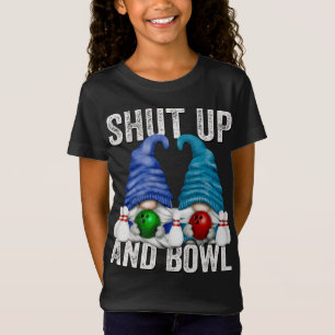 Camiseta Boliches Engraçadas Gnomos Bowler Cale A Boca