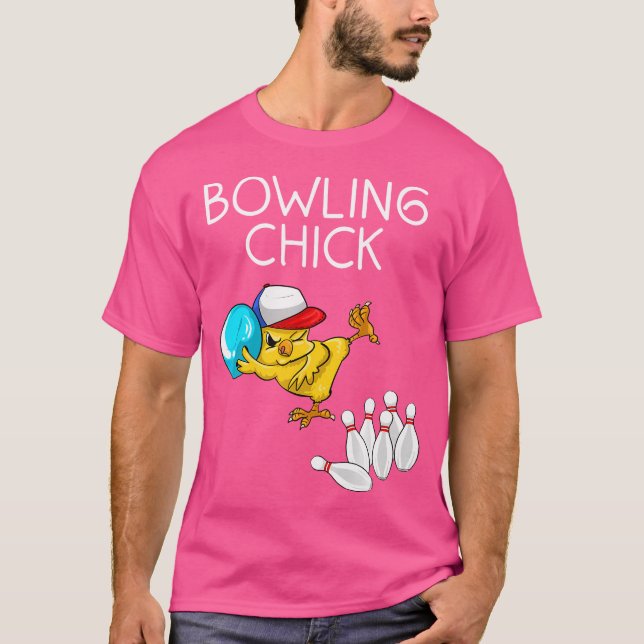 Camiseta Boliches Engraçadas Pintinhos De Boliche De Esport (Frente)