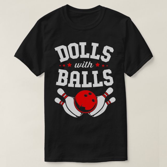Camiseta Boliches Engraçados Dólares Com Boliches De Bolas (Frente do Design)
