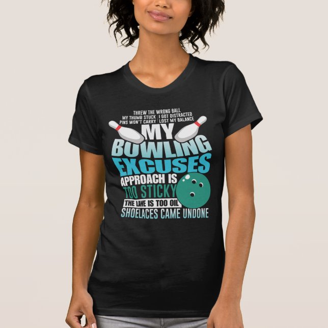 Camiseta Boliches Expõe Esportes Engraçados De Greve De Bol (Frente)