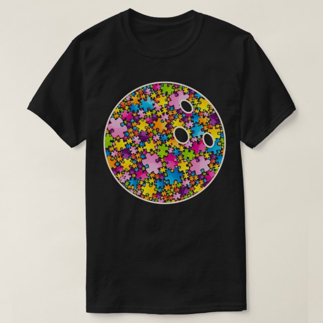 Camiseta Boliches Incríveis Autismo Sensibilização Homens M (Frente do Design)