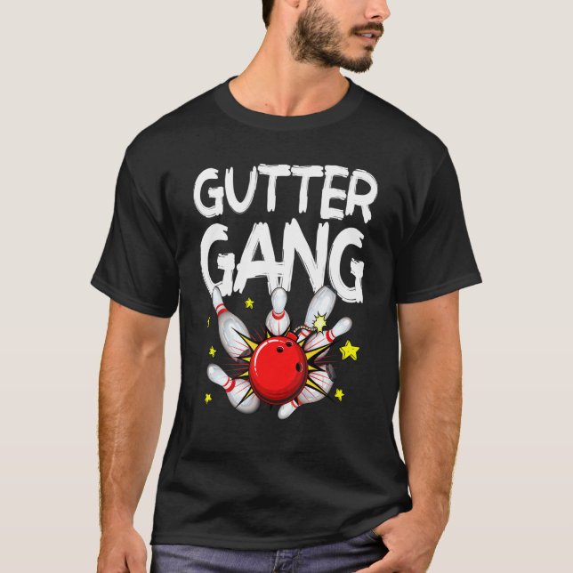 Camiseta Boliches Mulheres Legal Gutter Gang Bowlers (Frente)