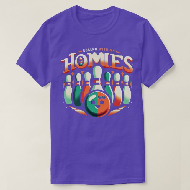 Camiseta Boliches Rolando Com Minhas Casas Engraçados Homen (Frente do Design)