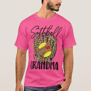 Camiseta Bolinha de Softball Vovó Leopardo Dia de Jogo Soft