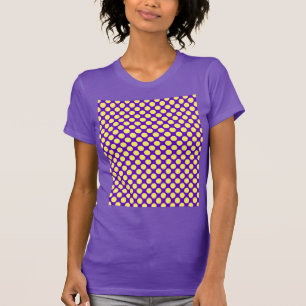 Camiseta Bolinhas Amarelas com Estilhaço de Fundo Roxo