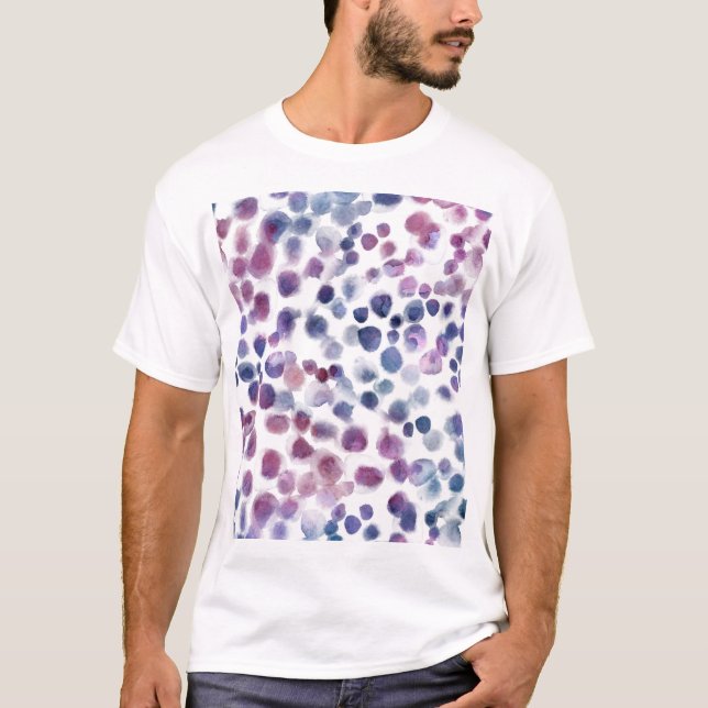 Camiseta Bolinhas Aquarela: Geométrico Sem Costura. (Frente)