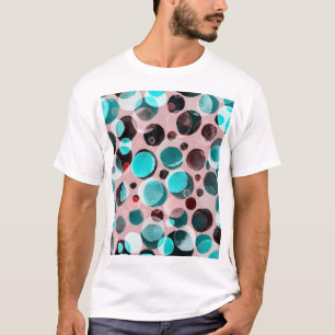 Camiseta Bolinhas aquarela, padrão abstrato.