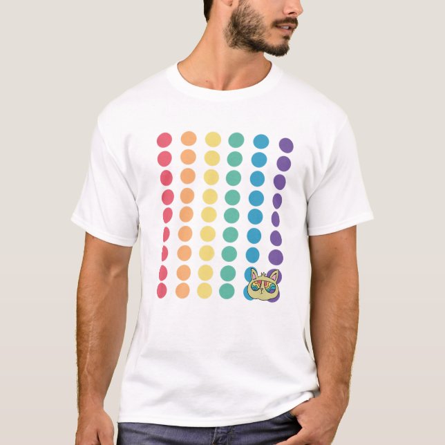 Camiseta Bolinhas arco-íris Cores LGBTQ Ally (Frente)