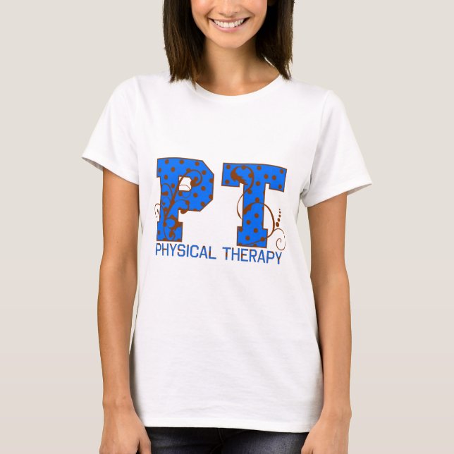 Camiseta bolinhas azuis marrons da pinta (Frente)