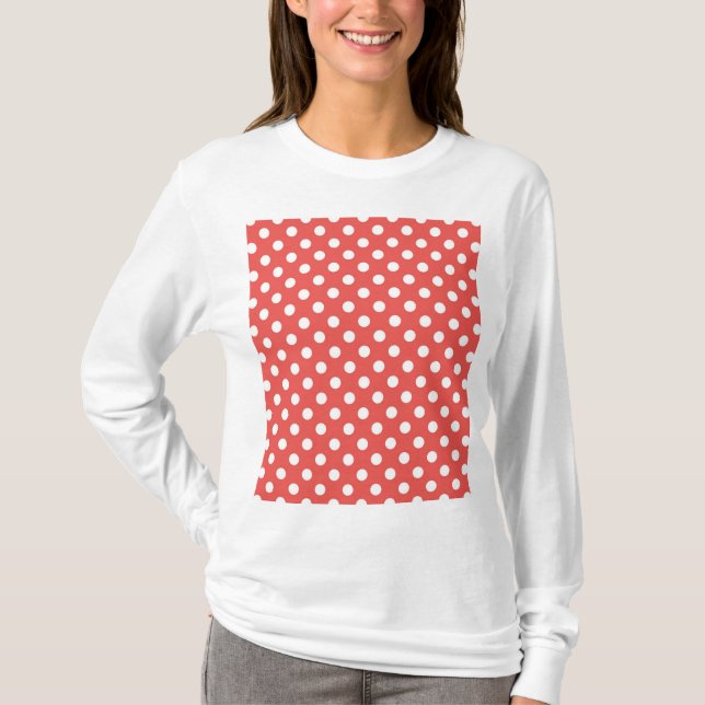 Camiseta Bolinhas brancas e vermelhas (Frente)