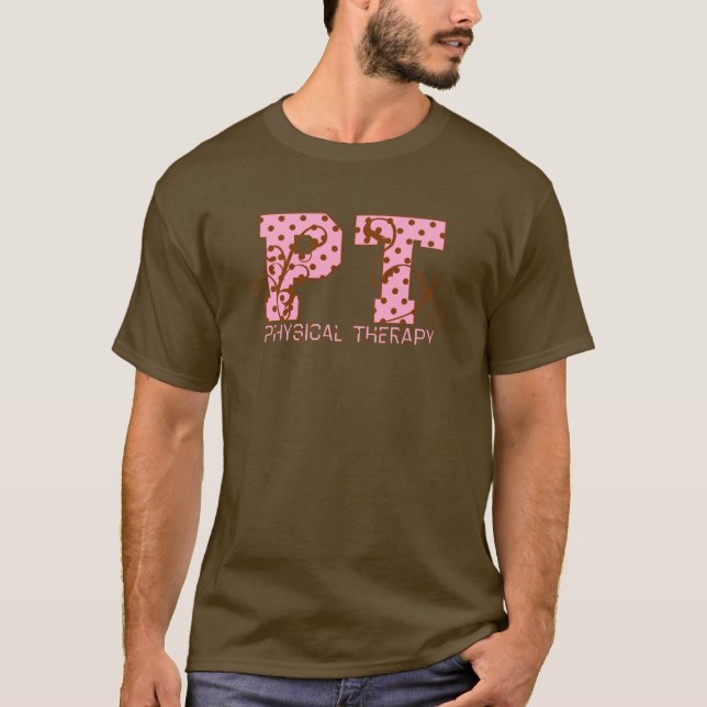 Camiseta bolinhas cor-de-rosa e castanhas (Frente)