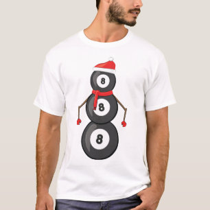 Camiseta Bolinhas de Bilhar Natalinas Engraçadas Homem de N