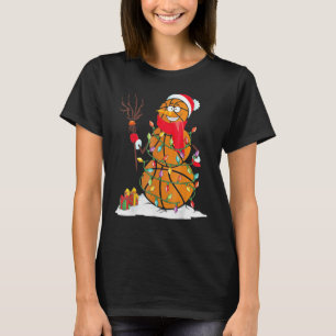 Camiseta Bolinhas de Boneco de Neve de Basquete