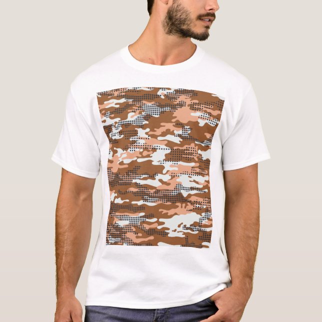 Camiseta Bolinhas de camuflagem: Abstrato sem costura. (Frente)