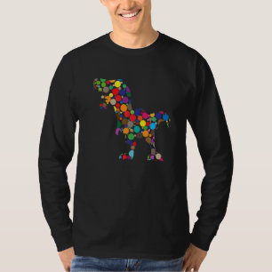 Camiseta Bolinhas de Dinossauro Colorido de Trex Dinossauro