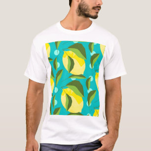 Camiseta Bolinhas de limões: fundo azul.